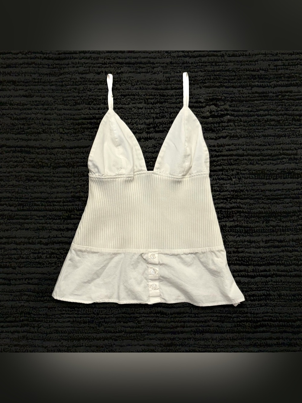 Zara Ribbed Poplin Peplum Hem Camisole Tank Top